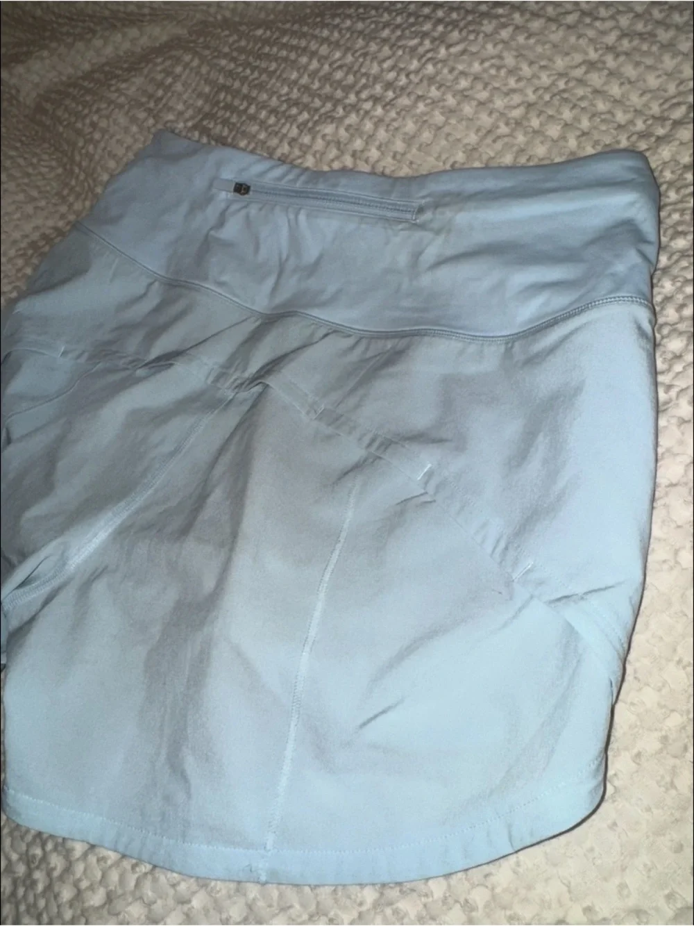 Lululemon Speed Up High-Rise Lined Short 4” in Powder Blue, size 6 - stained
